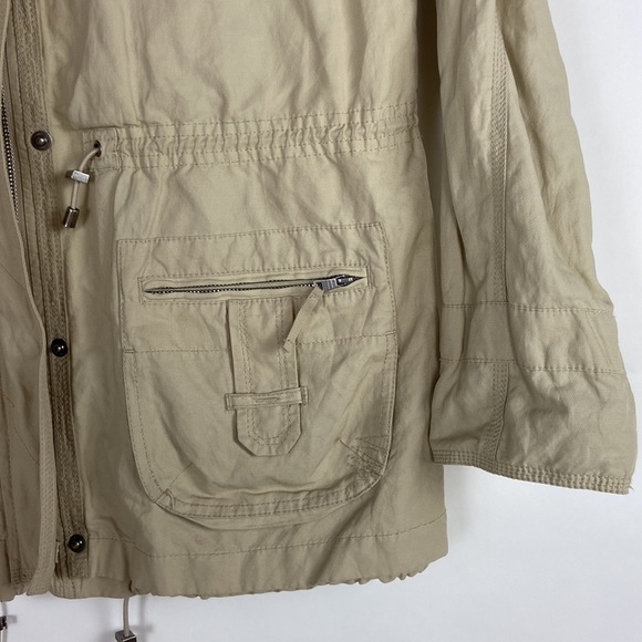 Chicos Cotton Metallic Blend Long Sleeve Field Jacket Utility Coat - Picture 12 of 16